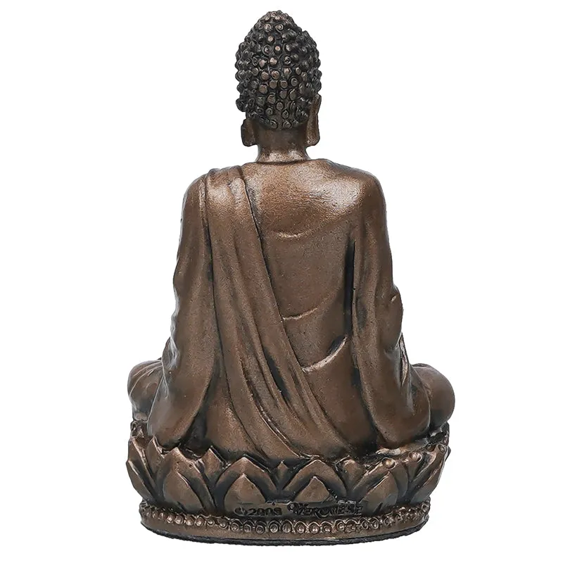 Buddha On Lotus Bronze Idol media 5
