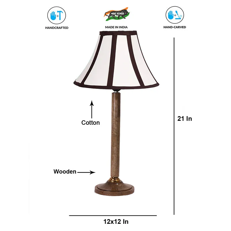 Windsor Wooden Table Lamp - White,Brown media 4