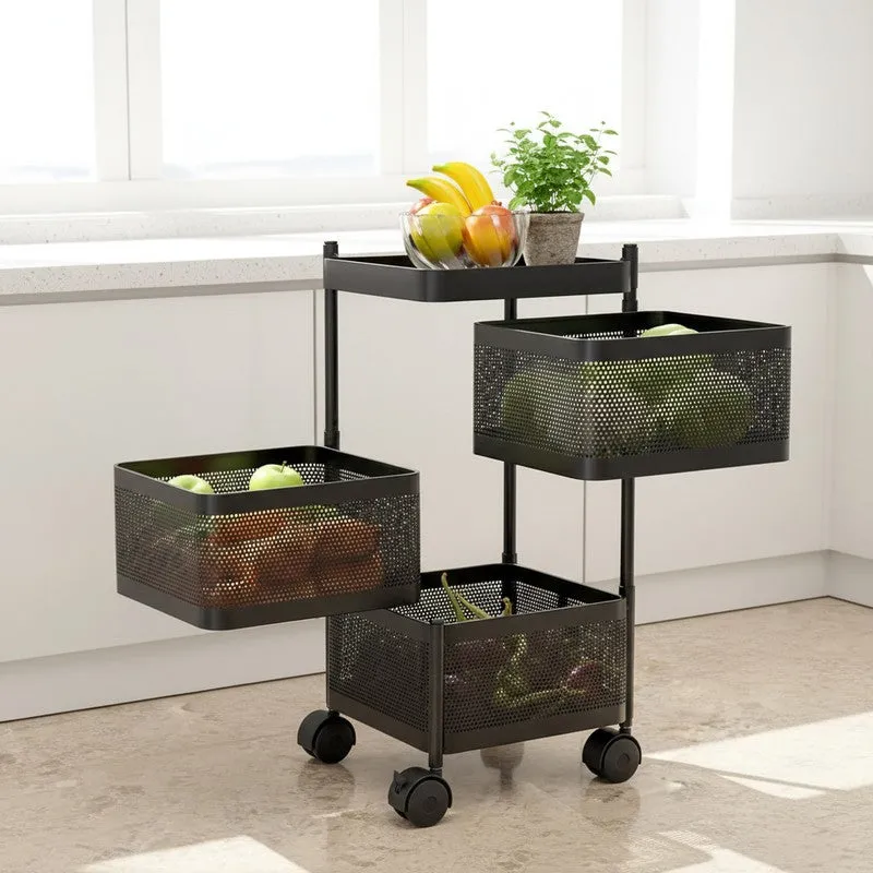 Swing Out Black Metal Storage Rack media 1