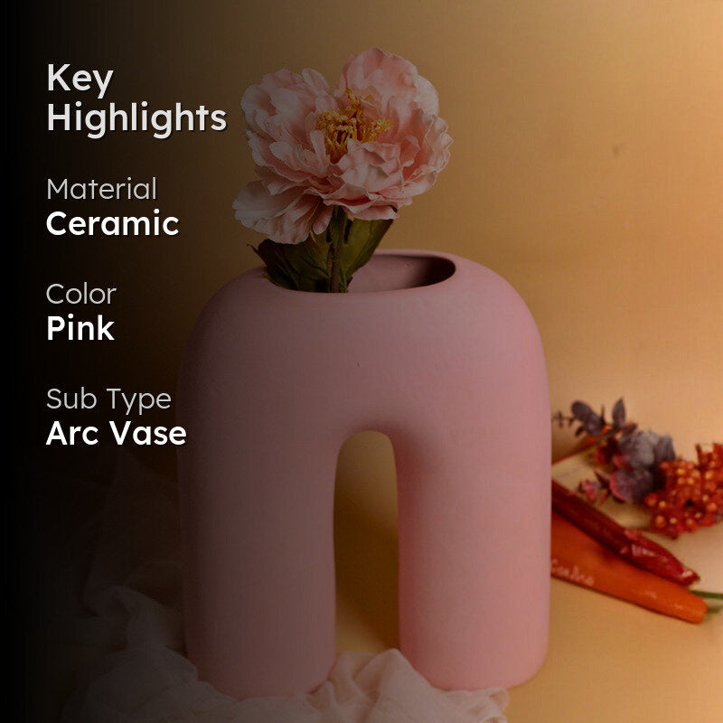 Corrado Ceramic Vase - Pink media 2