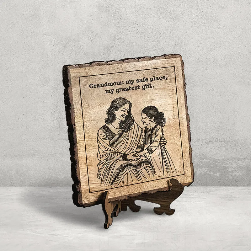 Grand Mother: Greatest Gift Wood Showpiece - Square media 3