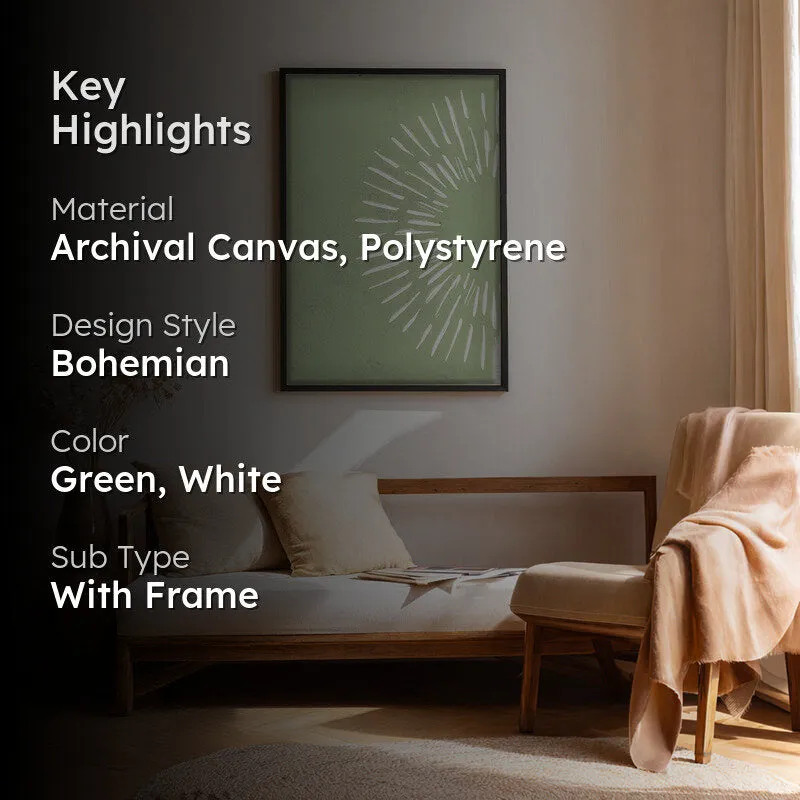 Pastel Sunray Canvas Wall Painting With Black Frame media 2