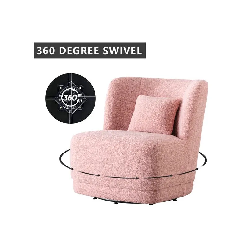 Urbano Neem Wood Accent Chair - Pink media 6
