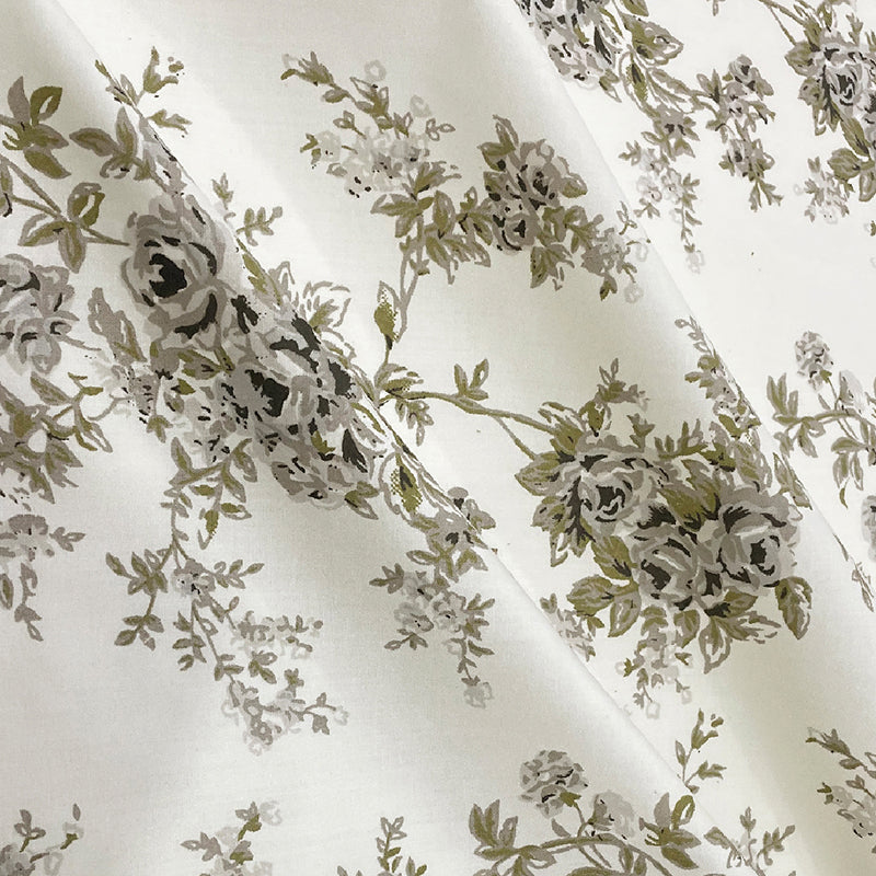 Swayam Rosabella Floral Cotton Bedsheet (Grey) - 250 TC media 7