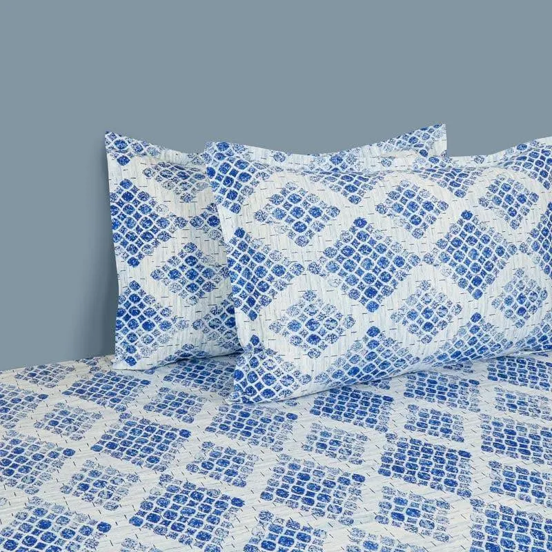 Swayam Viola Elegance Cotton Bedsheet (Blue) - 160 TC media 3