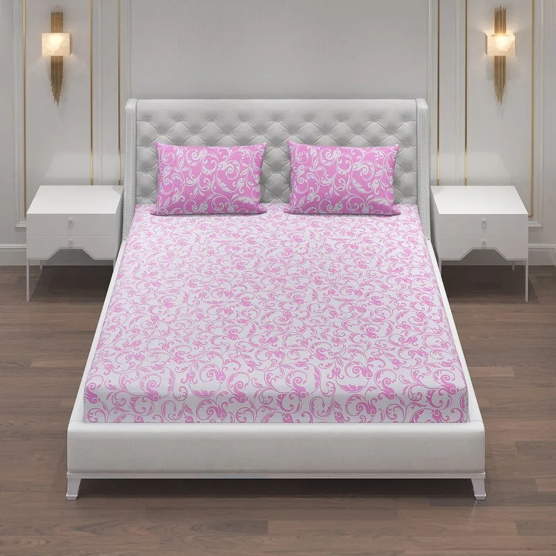 Monte Carlo Amrit Paisley Cotton Bedsheet (Pink) - 104 TC media 4
