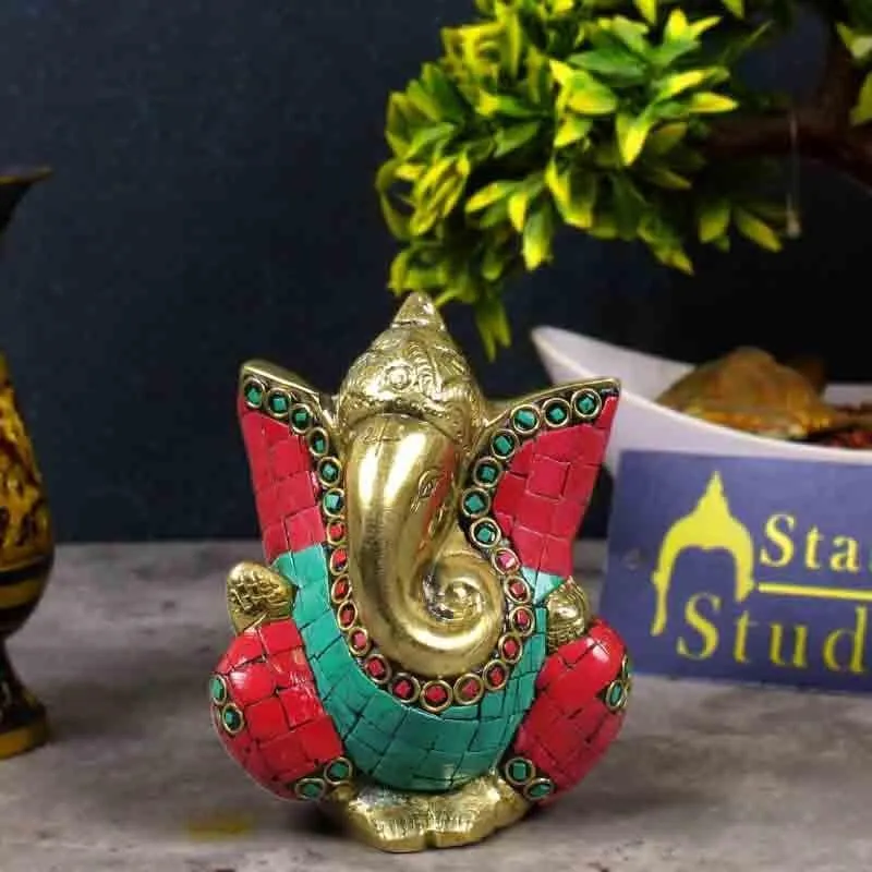 Colorful Handpainted Ganesha Murti media 1