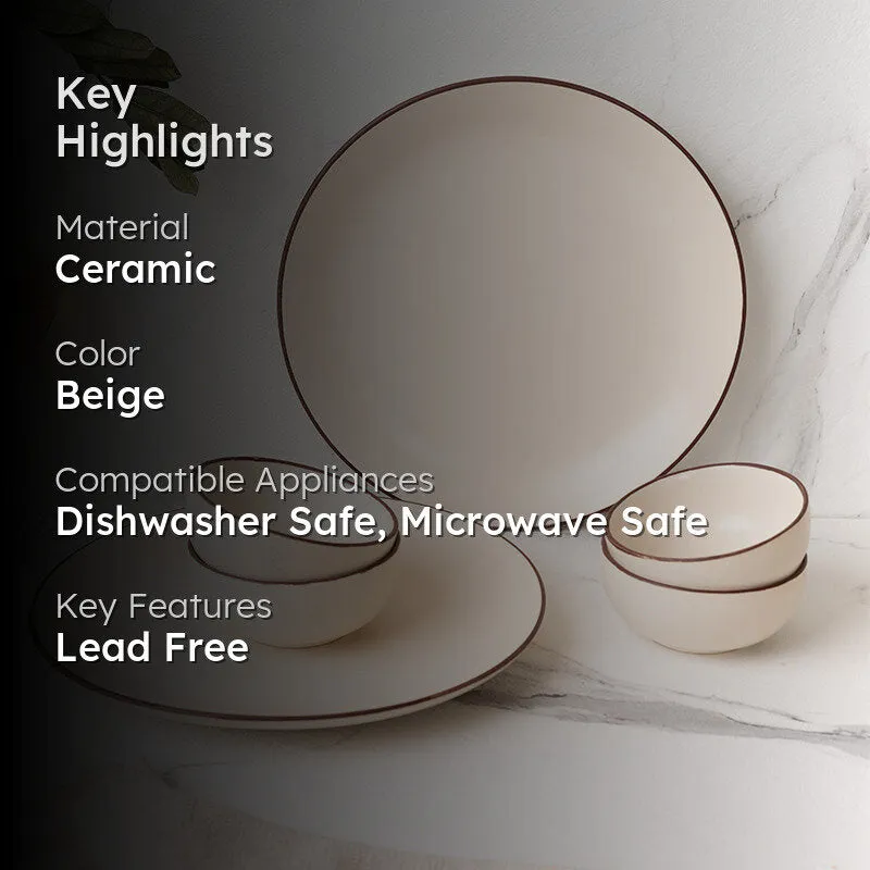 Riddo Dinner Set (Off White) - 6 Piece Set media 2