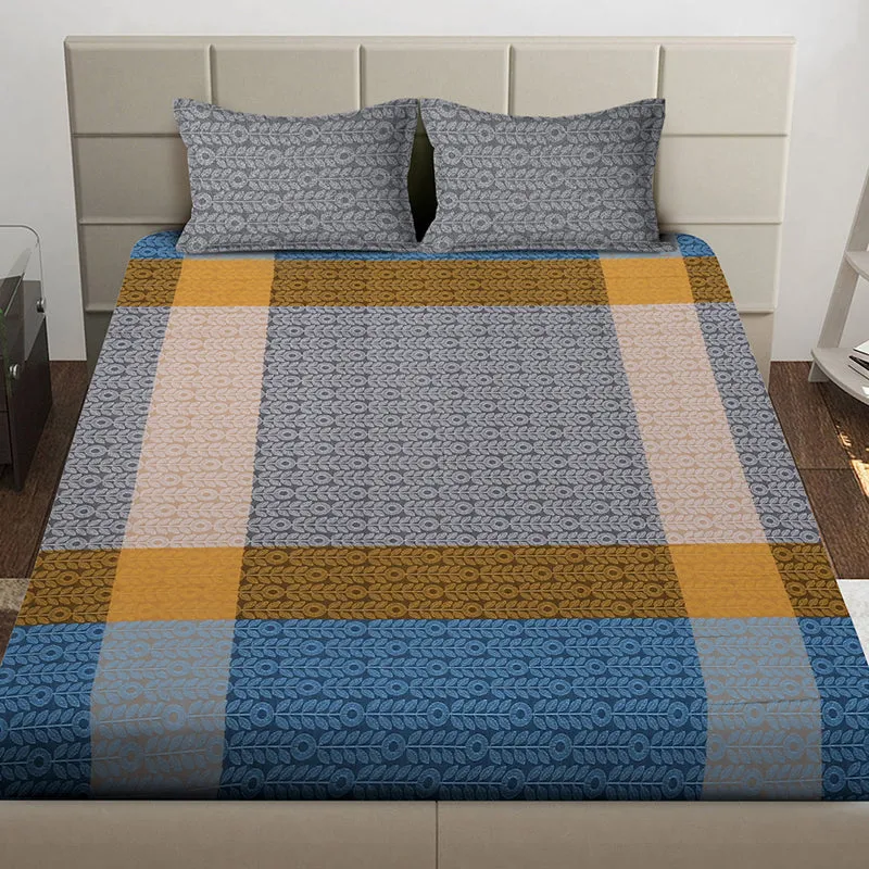 Barred Rhythm Geometric PollyCotton Bedsheet - 130 GSM media 3