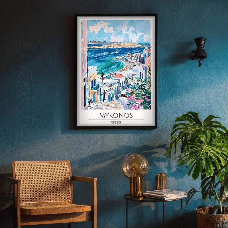 Vintage Mykonos Framed Canvas Wall Painting media 4