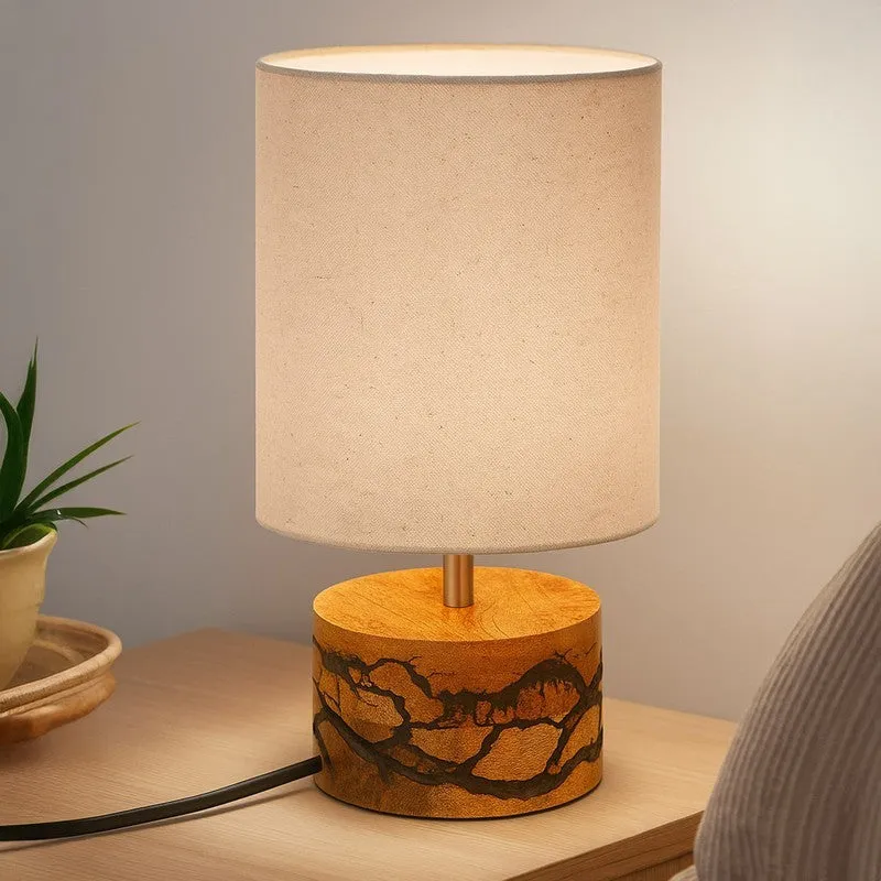 LineaLight Simple Modern Wooden Table Lamp - bEIGE,Brown media 1
