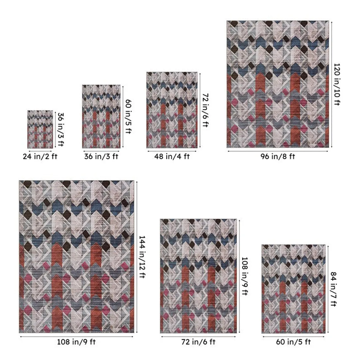 Stella Geometric Carpet - Grey - 13