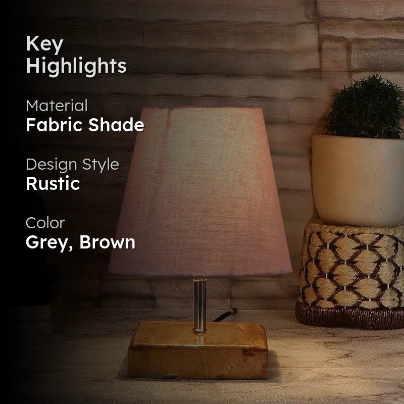 Tryda Fabric Table Lamp - Grey,Brown media 2