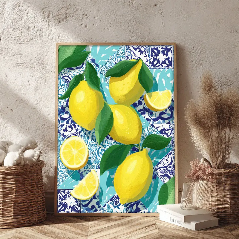 Limoncello Canvas Wall Painting - Brown Frame media 3
