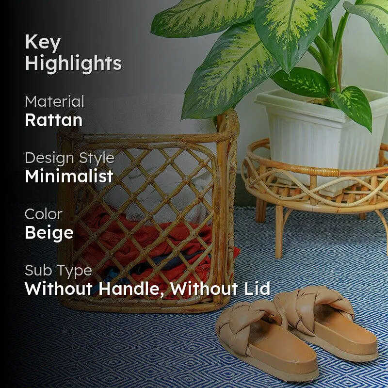 Emi Rattan Laundry Basket media 2