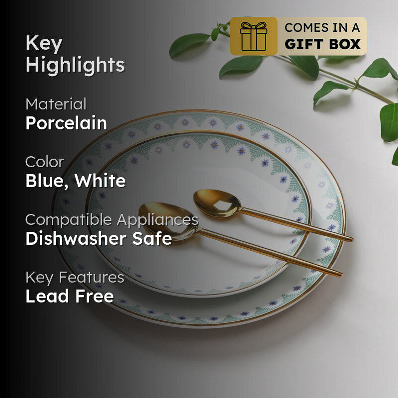 Isebella 24k Gold Brushed Porcelain Dinner Set - 21 Piece Set media 2