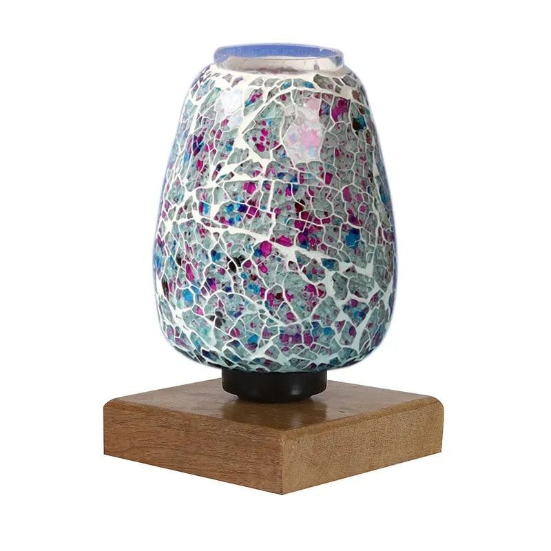 Norvessa Glass Table Lamp With Wooden Base - Multicolor media 6