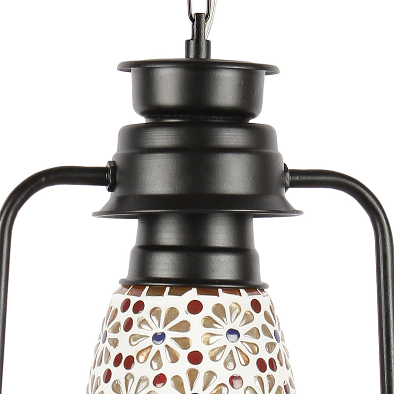 Admya Mosaic Lantern Glass Ceiling Lamp - Black media 3