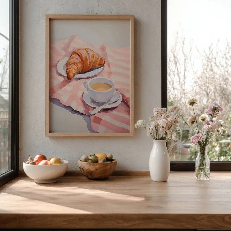 Blush Sip Archival Canvas Wall Art - Brown media 6