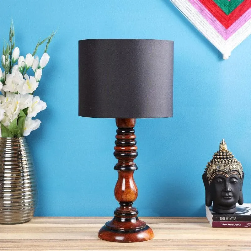 Blace Rustic Fabric Table Lamp - Black,Brown media 3