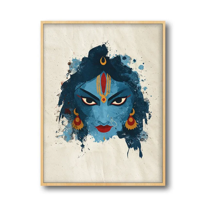 Maa Kali Divine Archival Paper Wall Art - Natural Brown Frame media 5