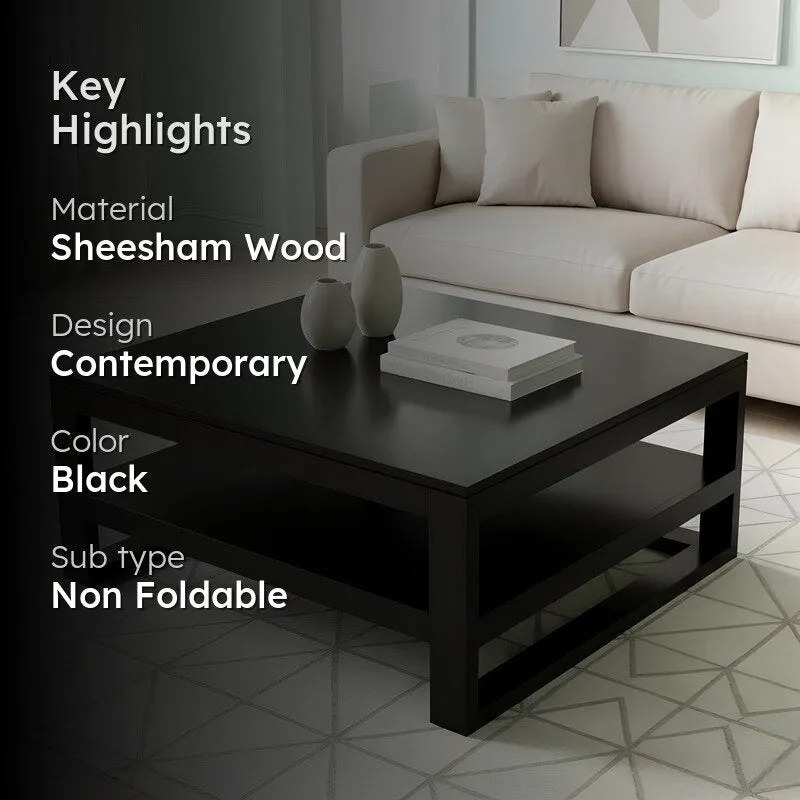 Erixon Sheesham Wooden Center Table - Black media 2