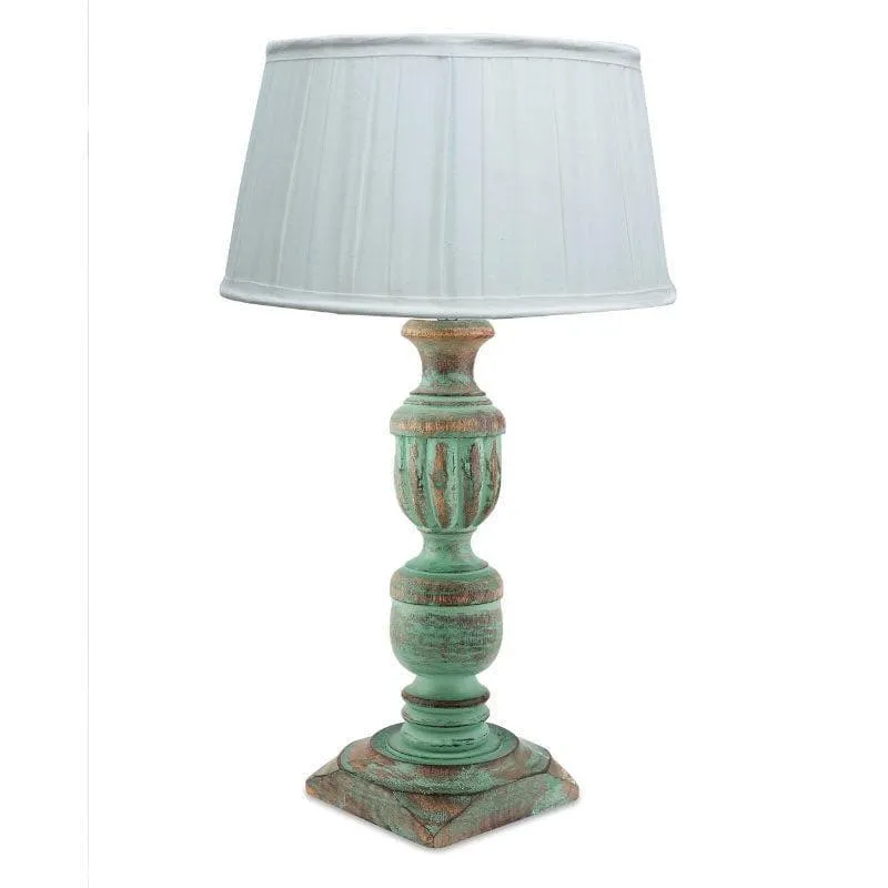 Earthine Fabric Table Lamp - White,Blue media 4