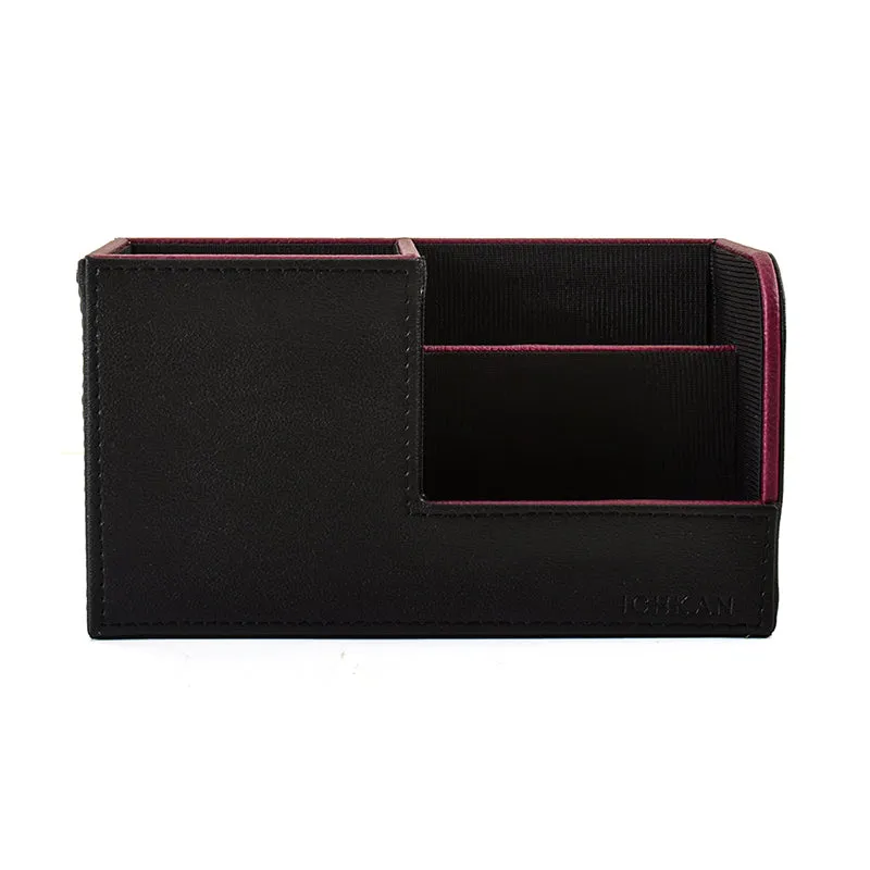 Tisca Faux Leather Desk Organizer - Black media 4