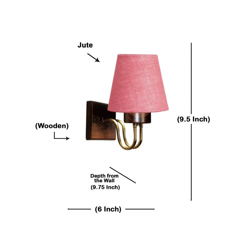 Gilded Arch Decorative Jute Wall Lamp - Pink media 7