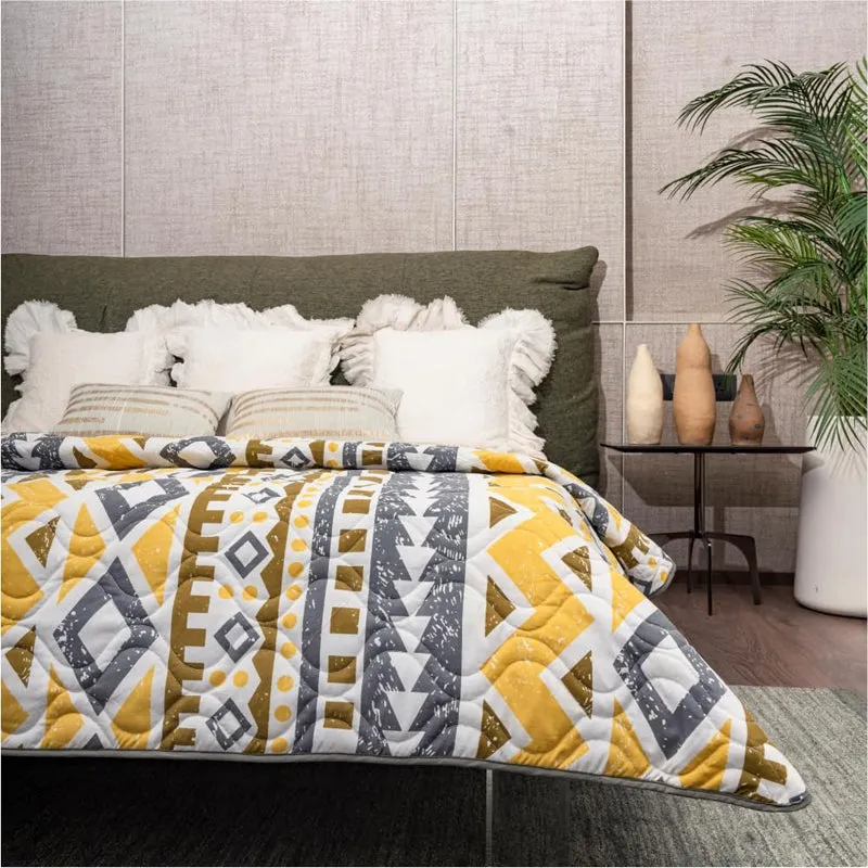 Urban Space New York Reversible Dohar (Yellow, Grey) - 120 GSM media 3