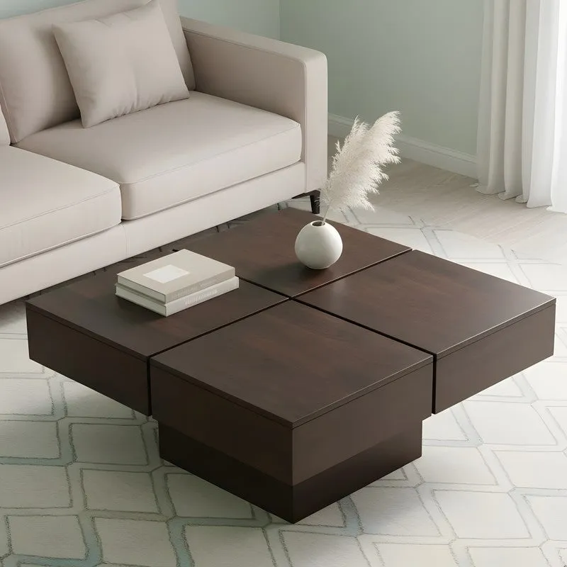 Tervon Sheesham Wooden Center Table - Deep Brown media 1