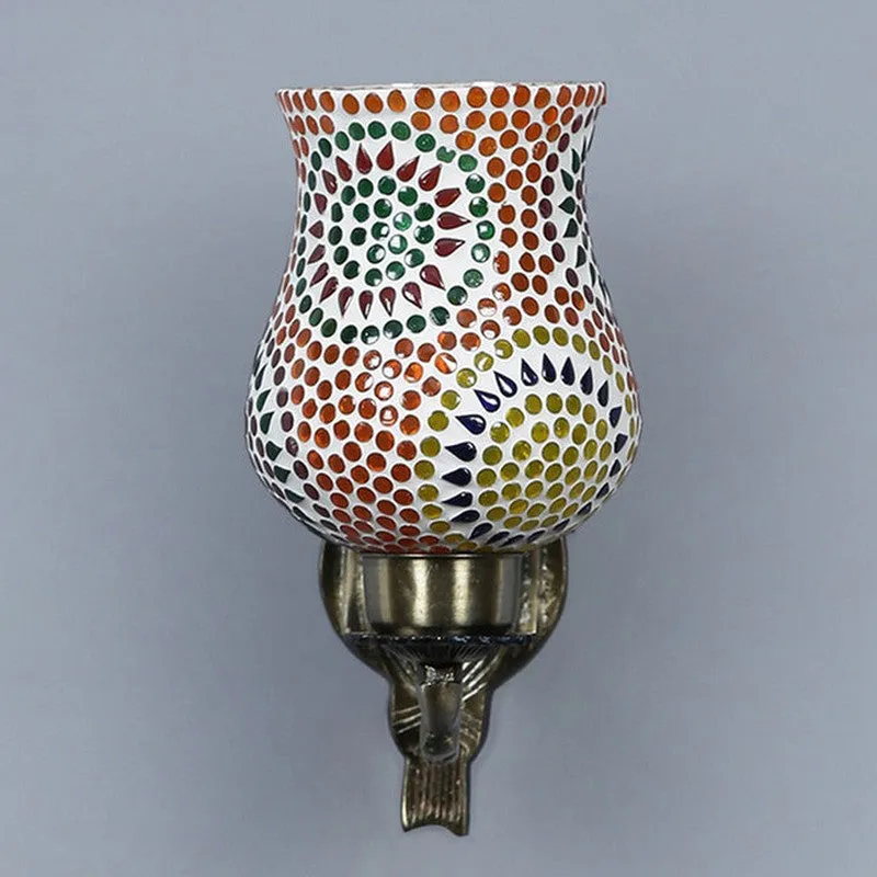 Riva Love Gleam Mosaic Glass & Metal Wall Lamp media 3