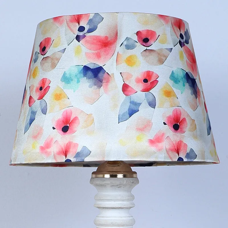Luna Borealis Coil Printed Mango Wood Table Lamp - Multicolor media 4