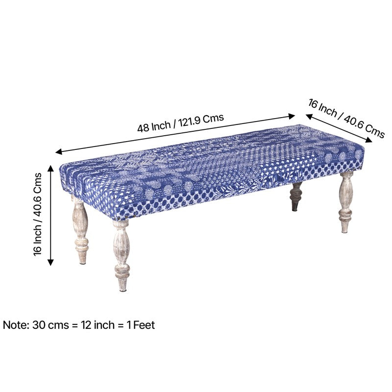 Brixo Sheesham Wooden Bench with Stools (Blue) - Three Piece Set media 10
