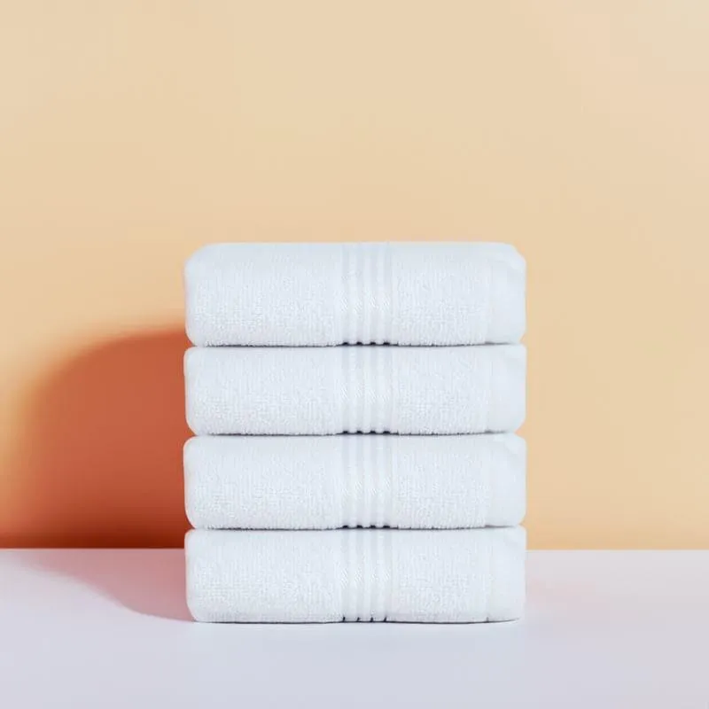Micro Cotton LuxeDry Solid Face Towel (White) - Set Of Four media 3