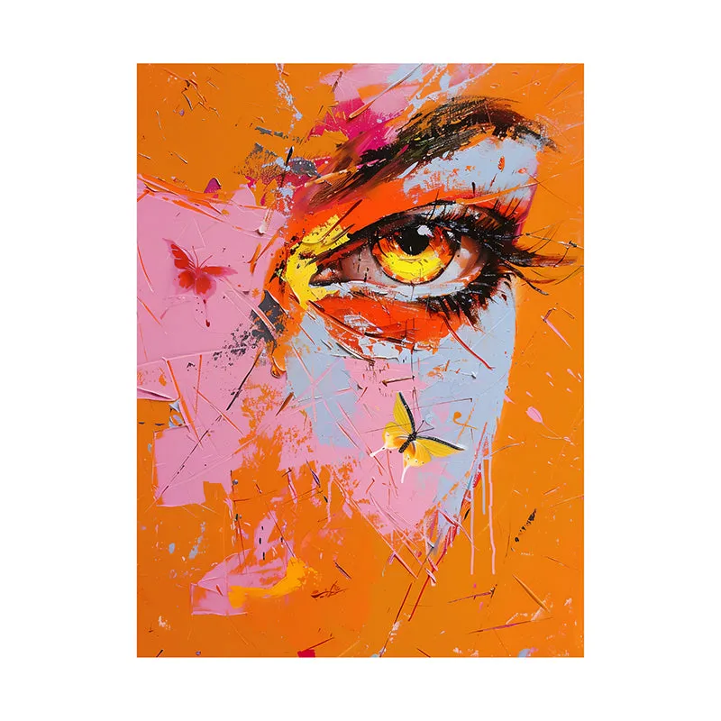 Fire & Blooms Canvas Wall Painting - Set Of Two media 3