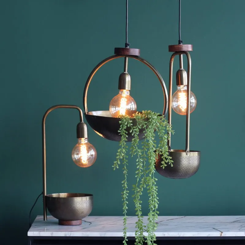 Orange Tree Esna Tall Steel Ceiling Lamp Wit Bowl media 3