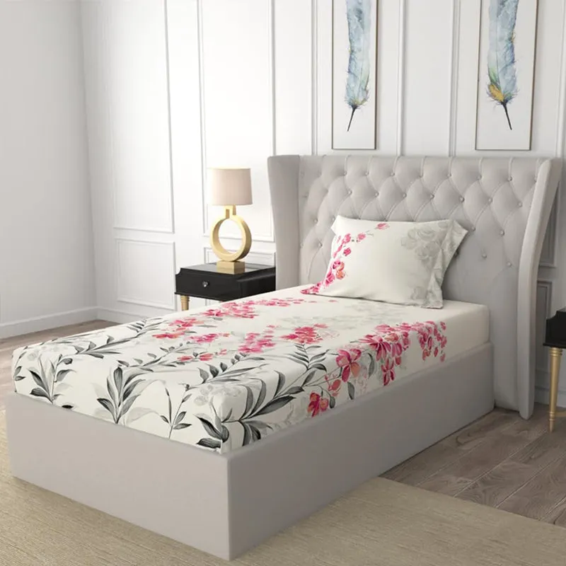 Urban Space Majestic Pink Cotton Bedsheet - 200 TC media 1