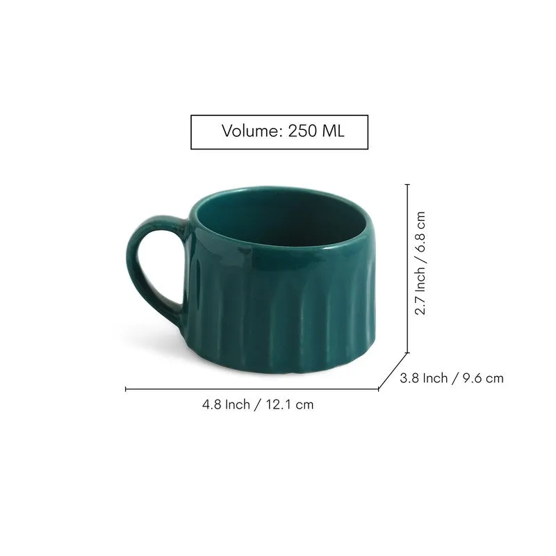 Aqua Ceramic Coffee Mug (250 mL Each) - Set Of Four media 7