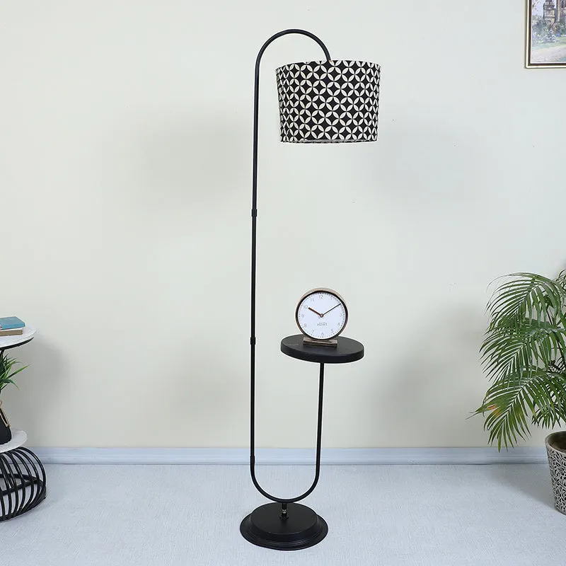 Tatania Printed Arched Floor Lamp With Shelf media 3
