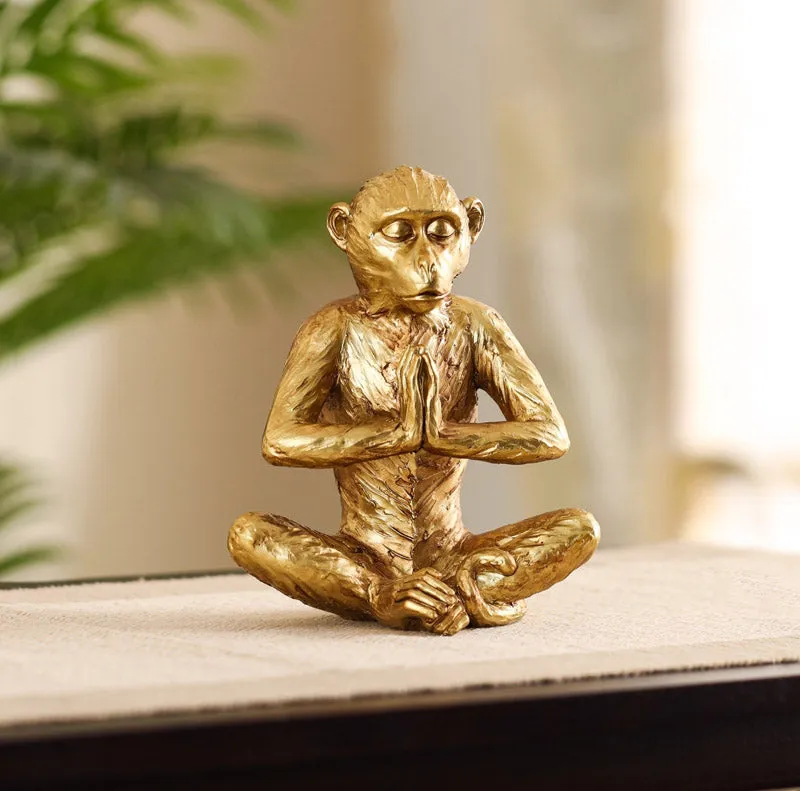 Meditating Monkey Showpiece media 3
