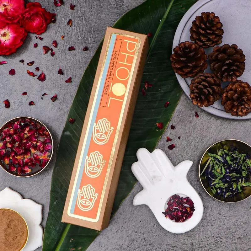 Phool Goodvibes Combo Pack - Natural Incense Sticks Indian Rose & White Cedar media 3