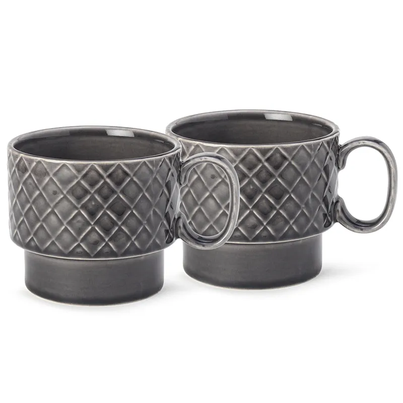 Fjord Ceramic Coffee Mug (500 mL Each/Ash Grey) - Set of Two media 5