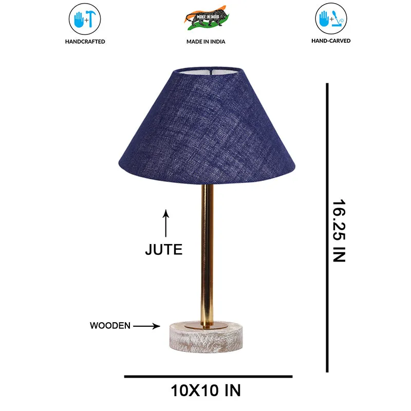 Sienna II Rodin Wooden Table Lamp - Blue,Gold,White media 7