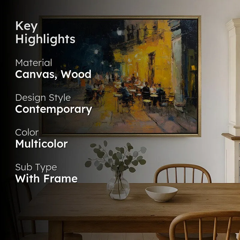 Golden Alley Canvas Wall Painting With Frame media 2