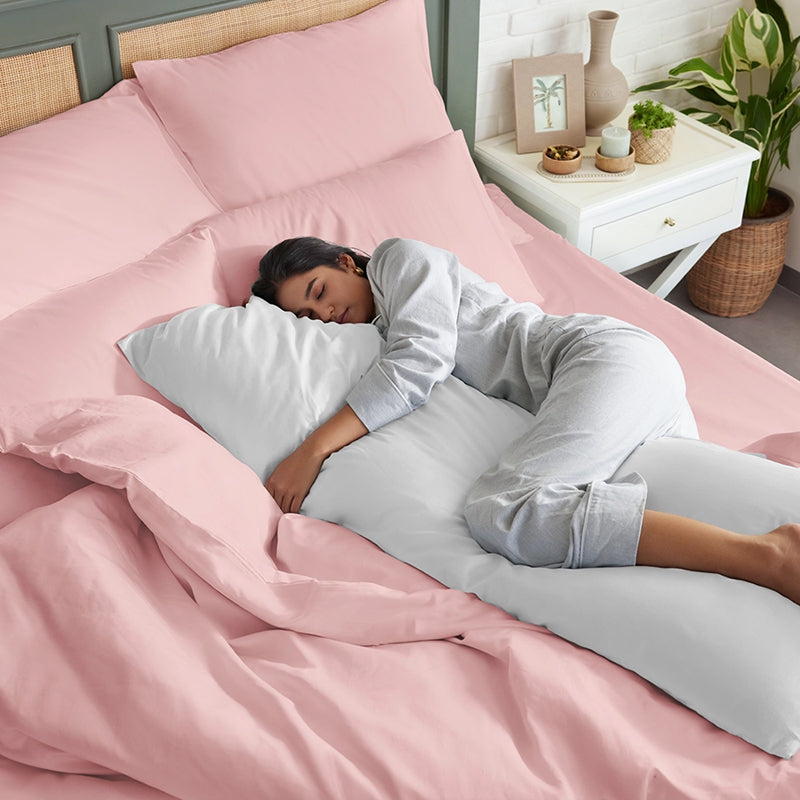 Maison Fitted Solid Cotton Bedsheet (Cameo Rose) - 200 TC media 11