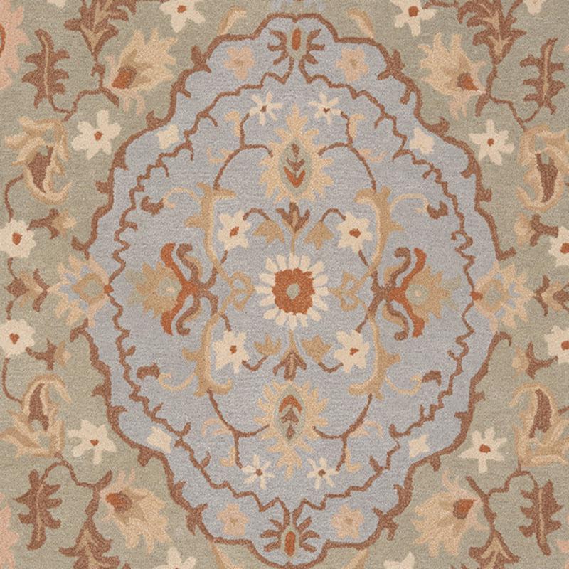 Mithras Ethnic Wool & Nylon Carpet - Grey & Green media 5