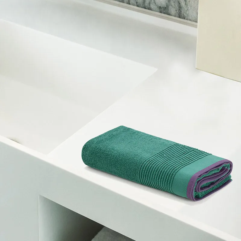 Ruffle Terry Cotton Bath Towel - Green media 3