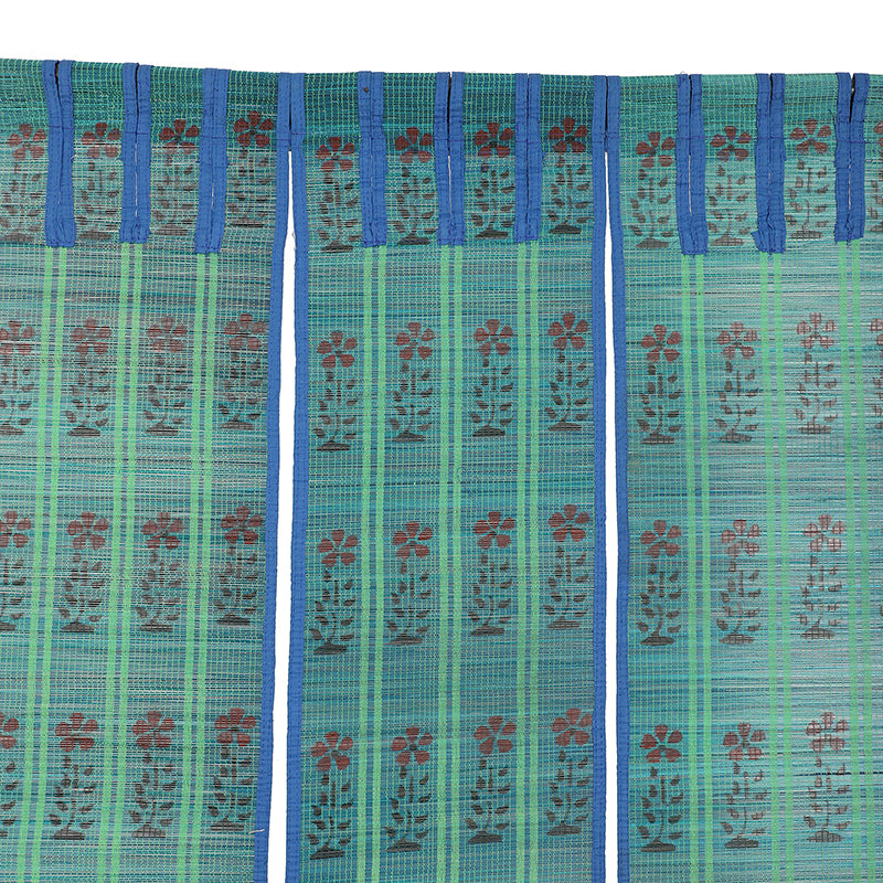 Forest Flow Three Panel Bamboo Curtain - Blue media 4