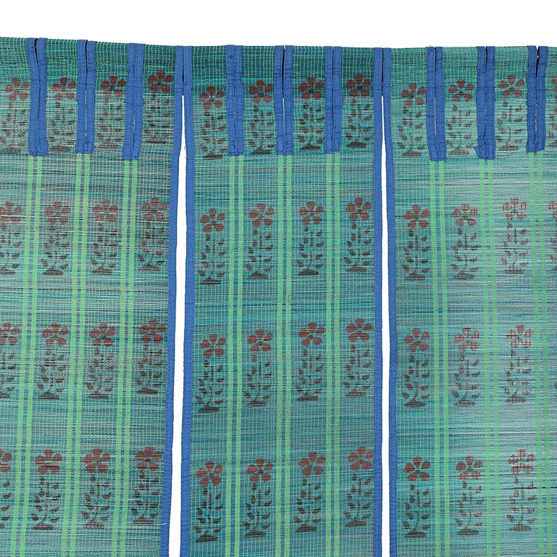 Forest Flow Three Panel Bamboo Curtain - Blue media 4
